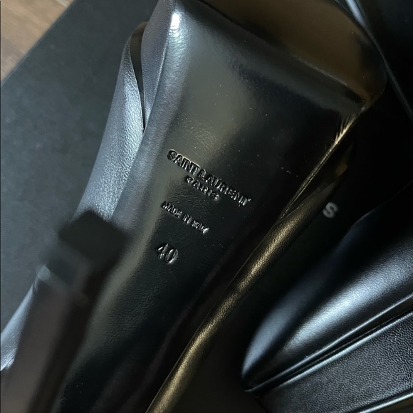 SAINT LAURENT-AUTHENTIC (NWT) Black Leather Heels - Picture 14 of 15
